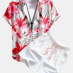 Ensemble Capucine — chemise à imprimé fleurs et plantes & short de bain