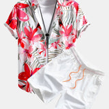 Ensemble Capucine — chemise à imprimé fleurs et plantes & short de bain