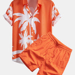 Ensemble — chemise à imprimé palmiers & short de bain mi-long à cordon