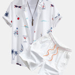 Ensemble — chemise à imprimé palmiers nautique & short de bain à cordon