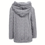 Marie | Sweat zippé à capuche en maille torsadée