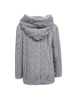 Marie | Sweat zippé à capuche en maille torsadée