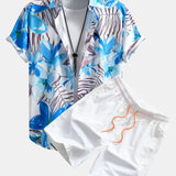 Ensemble Capucine — chemise à imprimé fleurs et plantes & short de bain