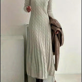 Sarah — Robe Maxi en Tricot Câblé Confortable