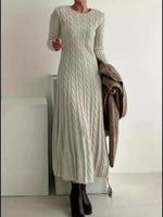Robe Maxi en Tricot Câblé Confortable