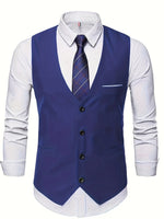 COLLARLESS POLYESTER VEST FOR MEN