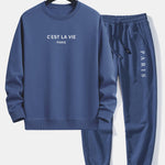 Ensemble Améline — sweat à col rond coupe décontractée à slogan Paris & pantalon de jogging