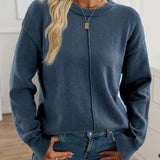 Adèle | Pull à col rond et surpiqûre décorative