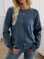 Adèle | Pull à col rond et surpiqûre décorative