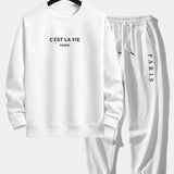 Ensemble Améline — sweat à col rond coupe décontractée à slogan Paris & pantalon de jogging
