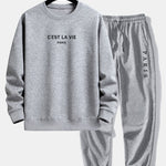 Ensemble Améline — sweat à col rond coupe décontractée à slogan Paris & pantalon de jogging