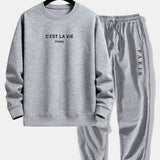 Ensemble Améline — sweat à col rond coupe décontractée à slogan Paris & pantalon de jogging