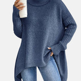 Mathilde | Pull ample à col roulé et manches chauve-souris