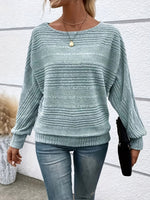 Mireille | Pull en maille côtelée à manches chauve-souris