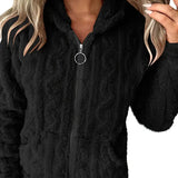 Marie | Sweat zippé à capuche en maille torsadée