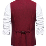 V NECK BUTTON VEST FOR MEN