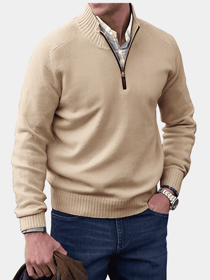 Pull zippé en maille pour homme