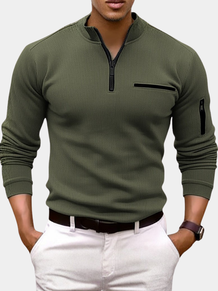 Chemise à col zippé pour homme