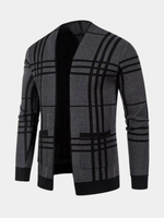CHECKERED KNIT CARDIGAN FOR MEN