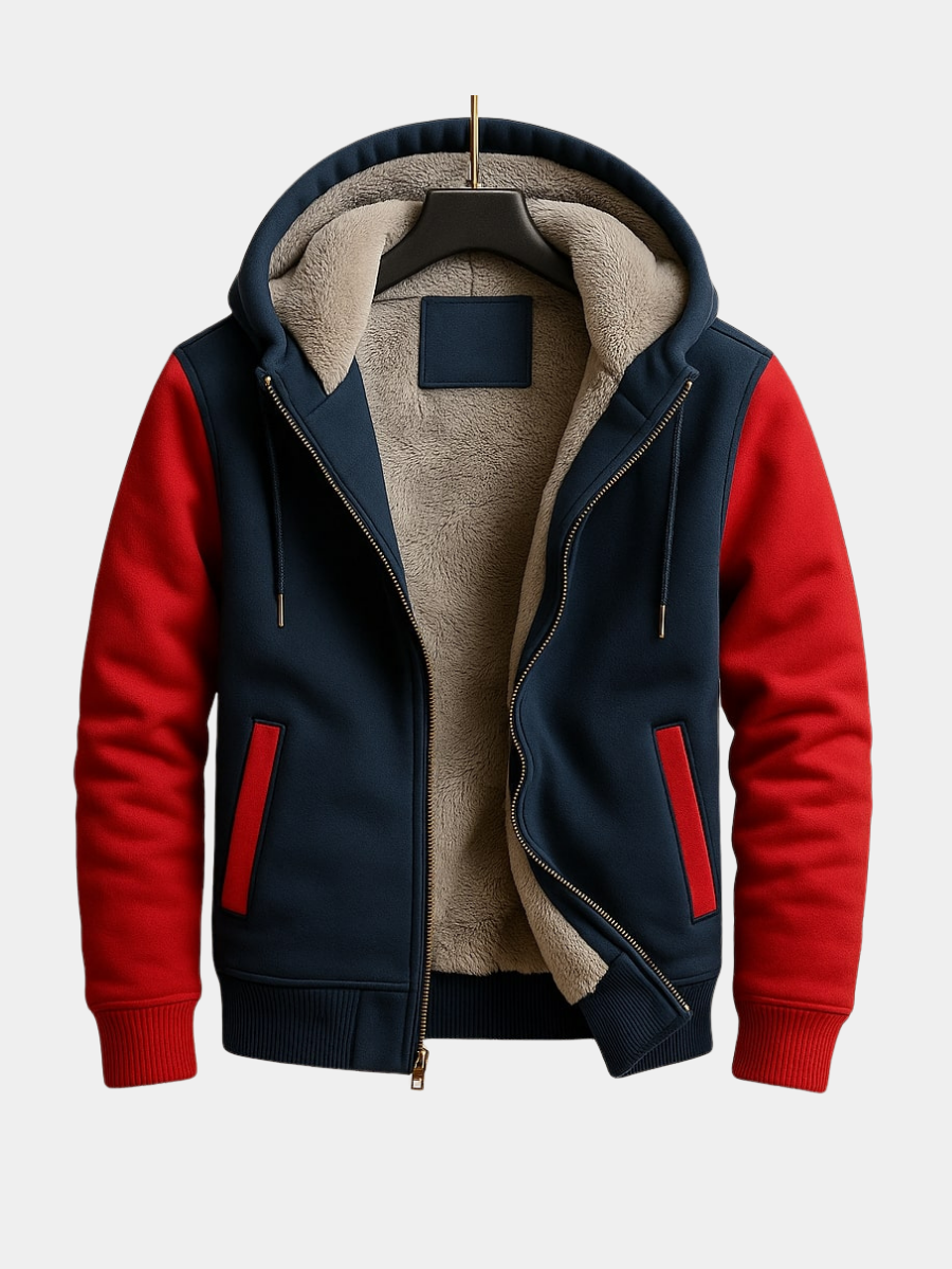 DOUBLE-LAYERED HOODED JACKET FOR MEN