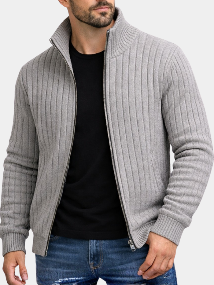 Cardigan zippé élégant classique homme