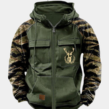 CLEAN MULTI-POCKET ZIP HOODIE FOR MEN
