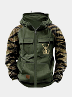 CLEAN MULTI-POCKET ZIP HOODIE FOR MEN