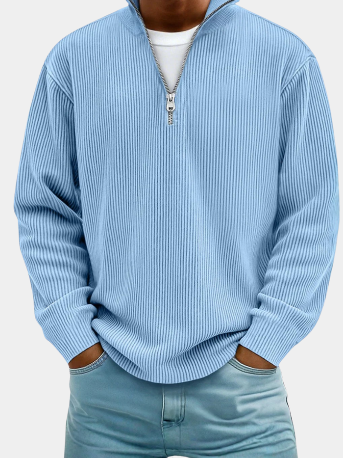 Pull classique en maille à demi-zip homme