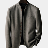 WOOL JACKET WITH STRAIGHT COLLAR