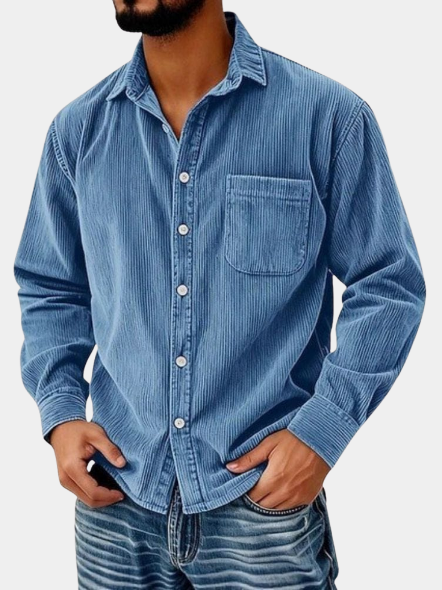 CORDUROY BUTTONED SHIRT FOR MEN