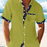 LINEN BLEND LAPEL SHIRT FOR MEN