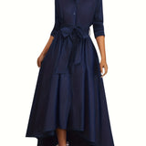 Martine — Robe Maxi Boutonnée Parfaite pour les Fêtes