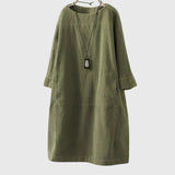 Grace — Robe Midi en Velours Côtelé Détendue