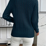 Armelle | Pull en maille à torsades et col rond