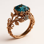 Bague en cristal vert naturel