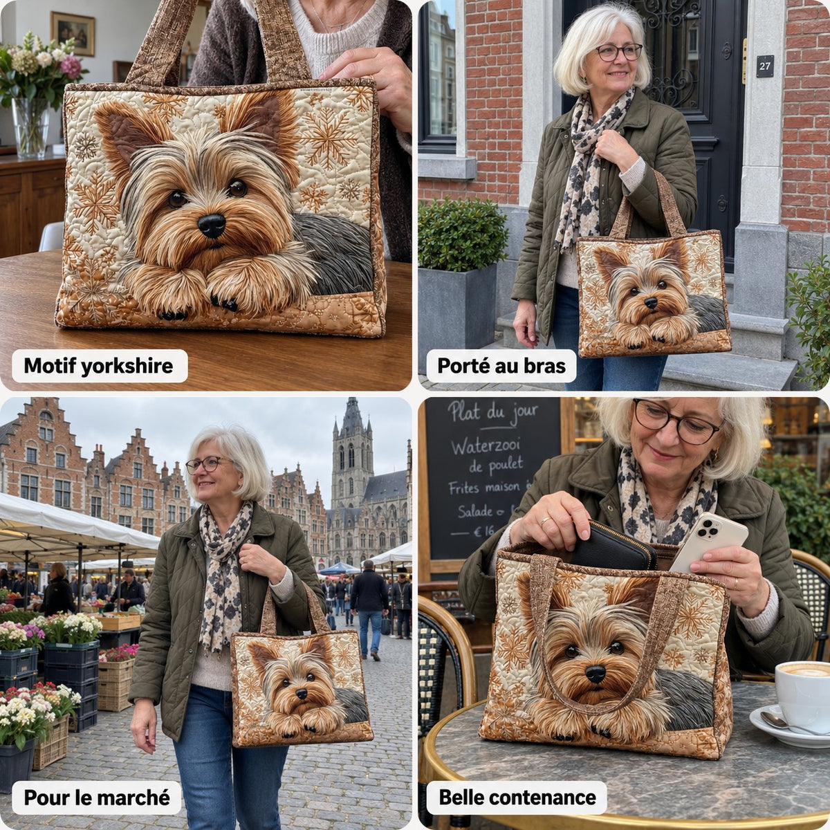 Anastasie | Sac cabas matelassé à motif yorkshire
