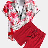 Ensemble Améline — chemise à imprimé fleurs et plantes & short de bain