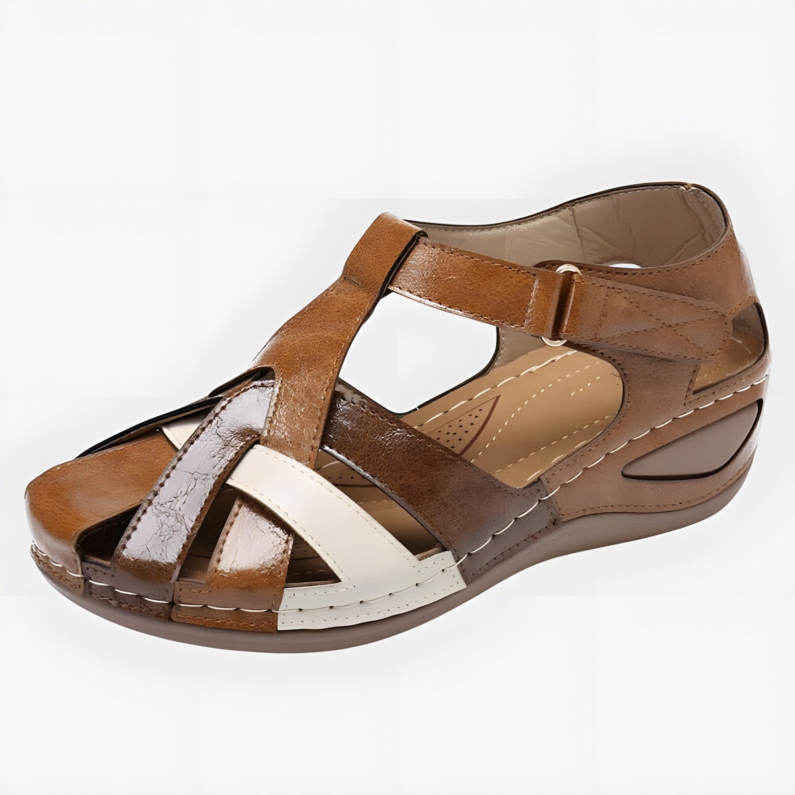 Aubrie | Sandales orthopédiques femme confortables Marron