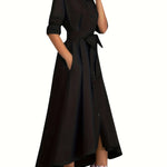 Martine — Robe Maxi Boutonnée Parfaite pour les Fêtes