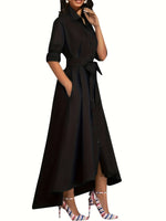 Robe Maxi Boutonnée Parfaite pour les Fêtes
