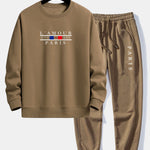 Ensemble Capucine — sweat à col rond coupe décontractée à slogan Paris & pantalon de jogging