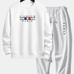 Ensemble Capucine — sweat à col rond coupe décontractée à slogan Paris & pantalon de jogging