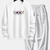 Ensemble Capucine — sweat à col rond coupe décontractée à slogan Paris & pantalon de jogging