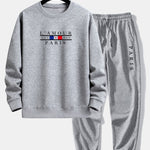 Ensemble Capucine — sweat à col rond coupe décontractée à slogan Paris & pantalon de jogging