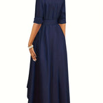Martine — Robe Maxi Boutonnée Parfaite pour les Fêtes