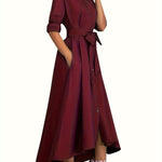 Martine — Robe Maxi Boutonnée Parfaite pour les Fêtes
