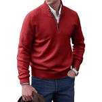 ZIPPERED KNIT PULLOVER FOR MEN
