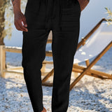 LINEN DRAWSTRING TROUSERS FOR MEN
