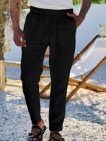 LINEN DRAWSTRING TROUSERS FOR MEN