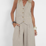 Aira - Ensemble Gilet Boutonné & Pantalon Large